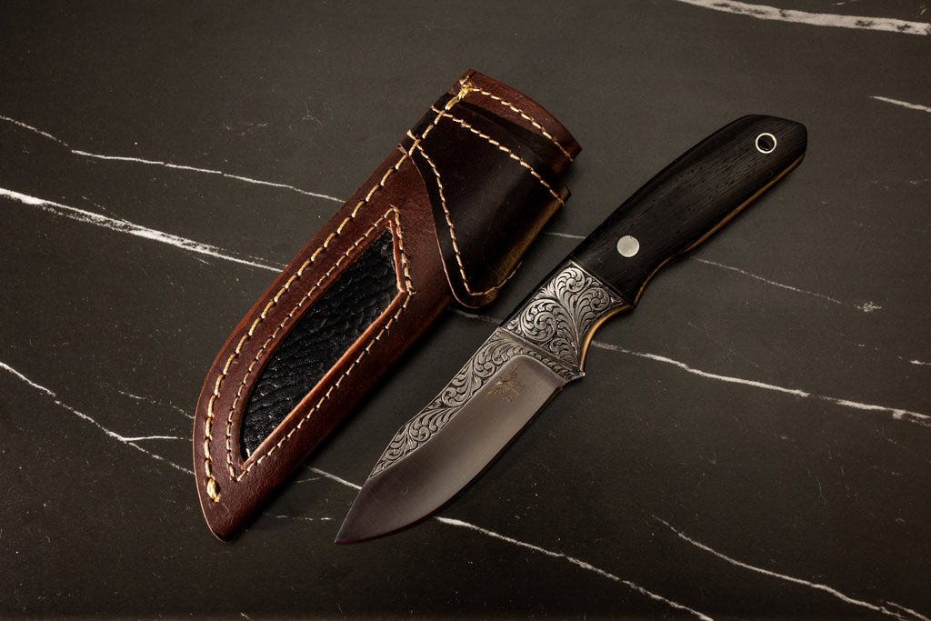 HTk18 - WE4 - Engraved 440C Knife - HomeTown Knives