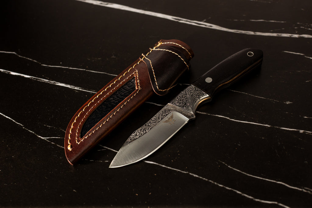 HTk18 - WE4 - Engraved 440C Knife - HomeTown Knives