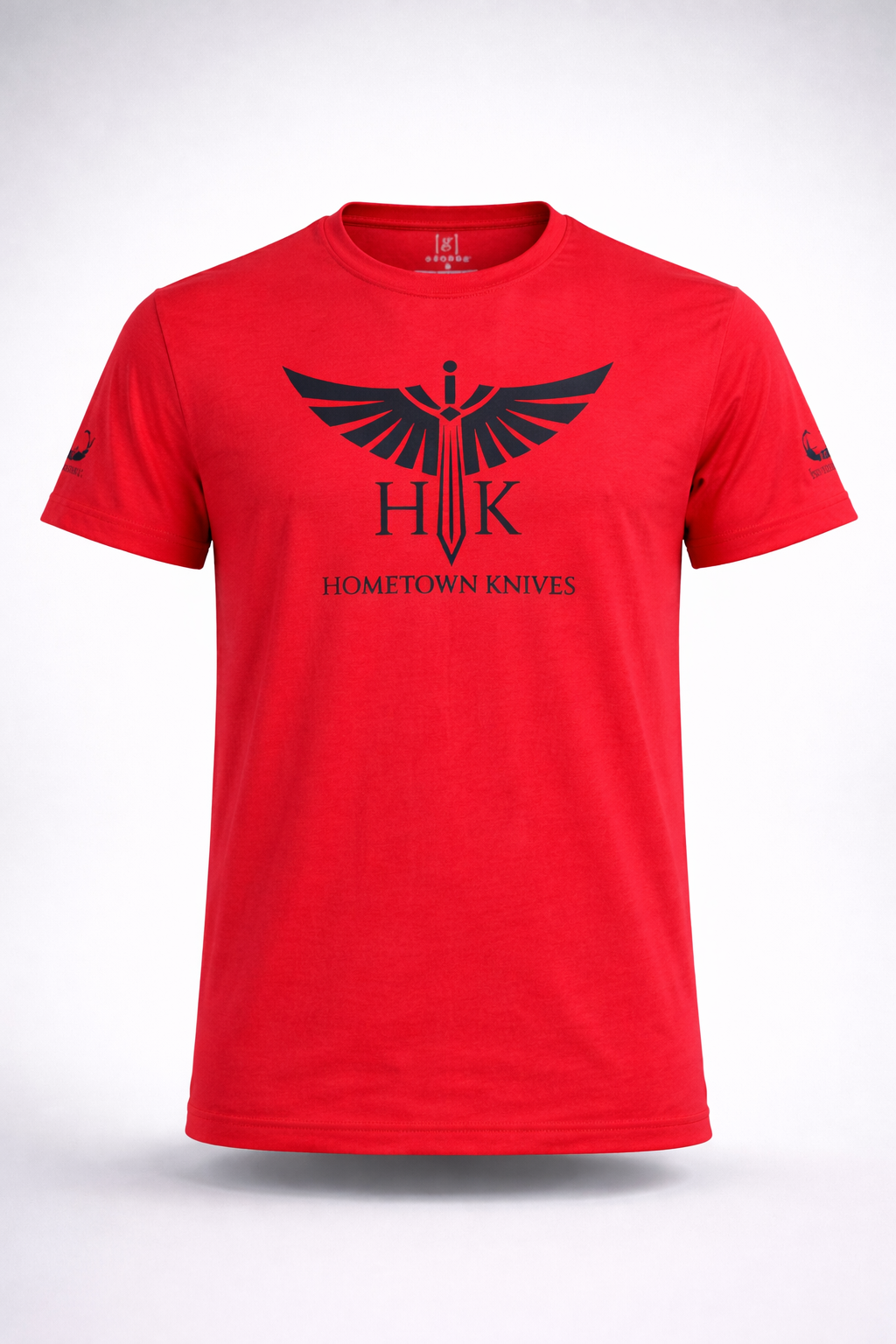 Red & Black Short Sleeves HTK TShirt - HomeTown Knives
