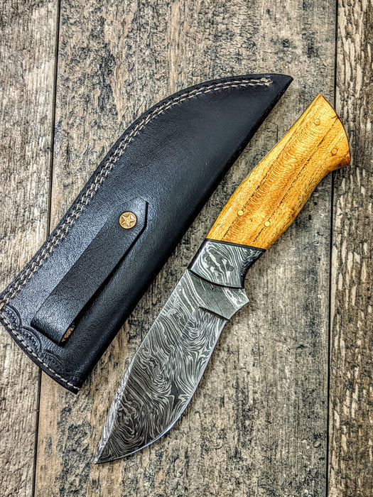 HTS-520 Himalayan Wood Damascus Skinner // Hunting // Skinning // Camping // Functional Beauty