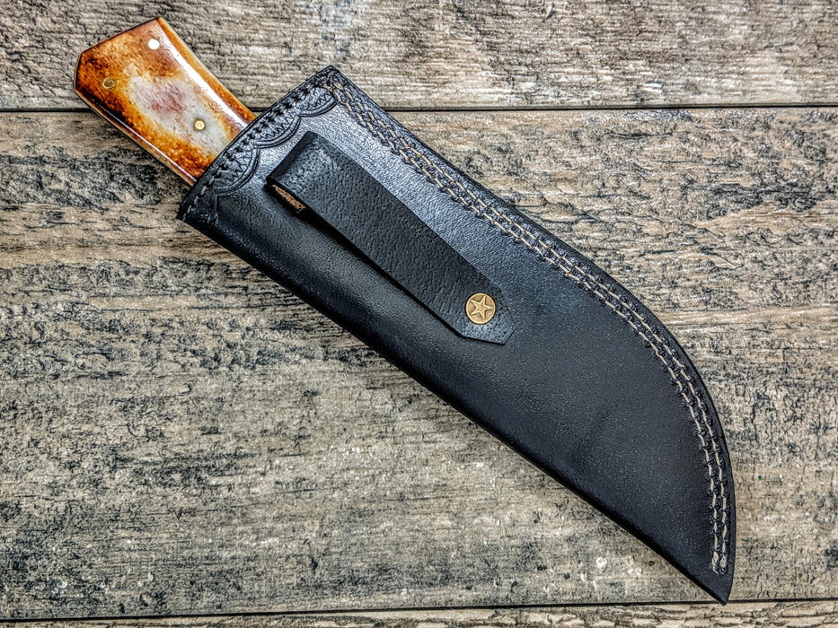 HTS-521 Burnt Bone Damascus Skinner // Hunting // Skinning // Camping // Functional Beauty