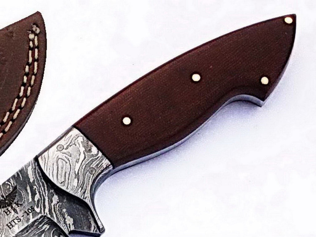 HTS-105 Damascus  Knife/ Skinner / Hunting / Camping / Hand Made / Custom / Micarta Handle