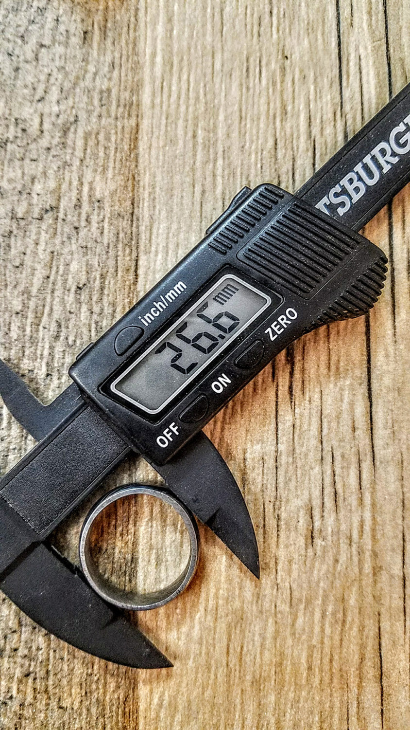 HTU-2 Damascus Ring : Forged & Hand Crafted  - Rounded Center - HomeTown Knives