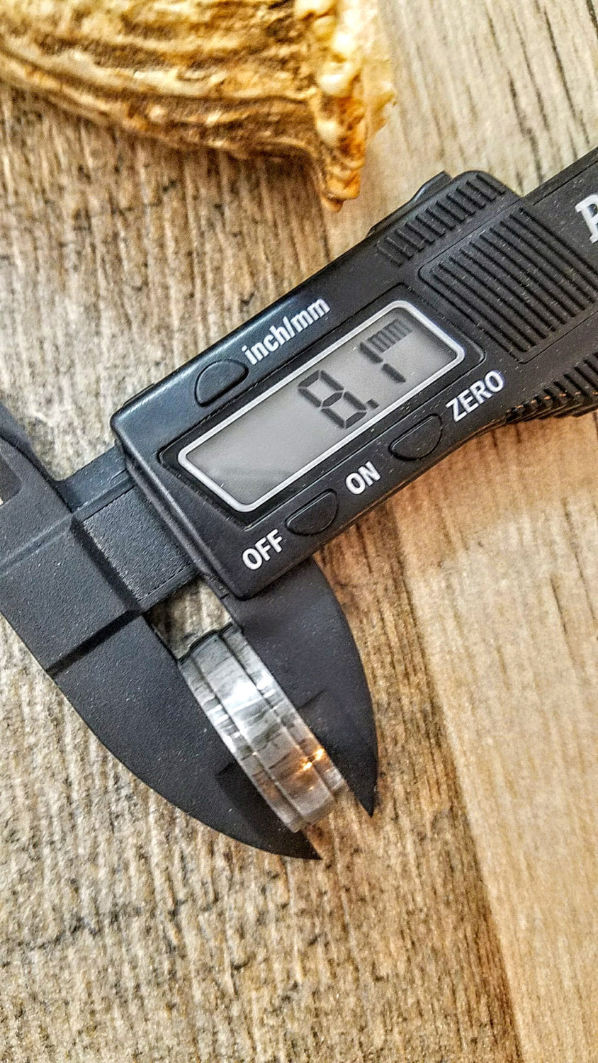 HTR 2 - Damascus Ring : Forged & Hand Crafted  - Square Slotted Sides - HomeTown Knives