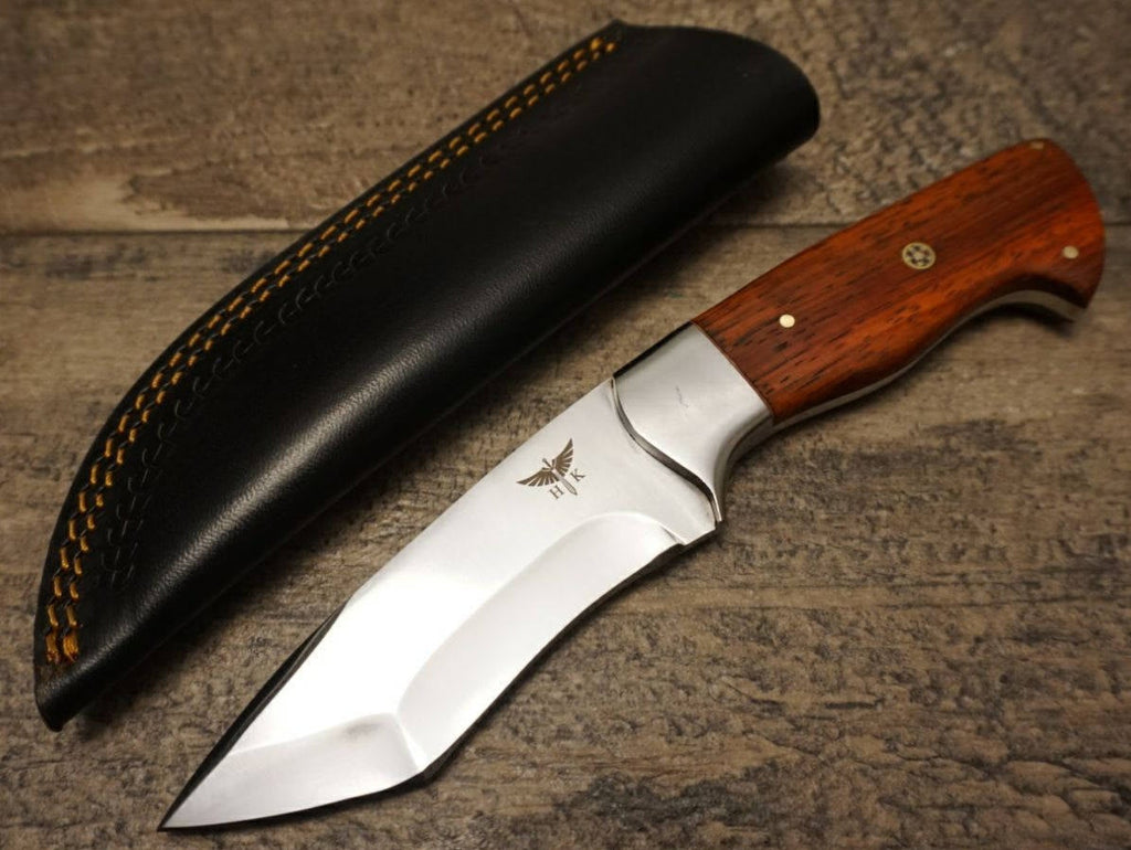 HTS 443p PADUK Skinner / 440 Stainless Steel / Mirror Polish / 4" Blade / Hand Crafted - Hand Polished and Fitted / HEFTY