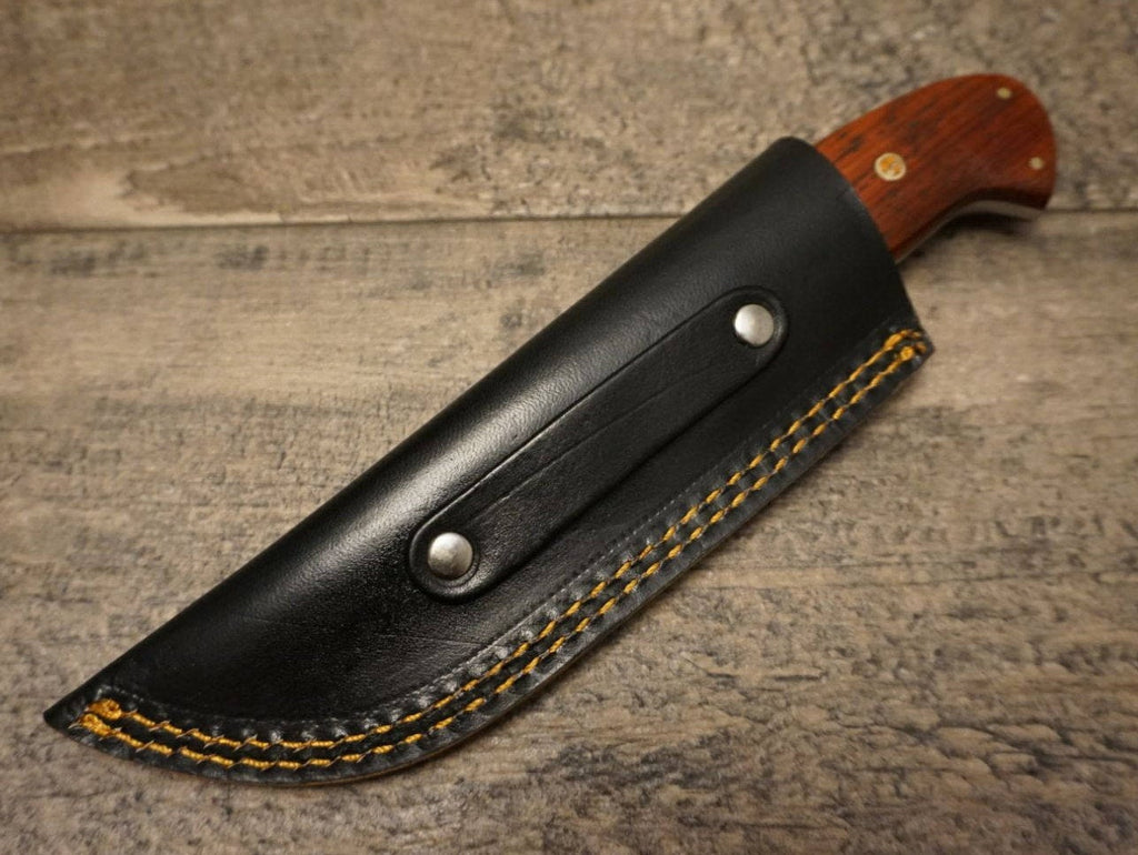 HTS 444p PADUK Skinner / 440 Stainless Steel / Mirror Polish / 4" Blade / Hand Crafted - Hand Polished and Fitted / HEFTY