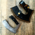 HTS-403 Custom Damascus ALASKAN ULU Skinner / Black Handle /Fire Pattern / Hunting / Field / Skinning Knife / Hand Made / Fishing / Handmade - HomeTown Knives