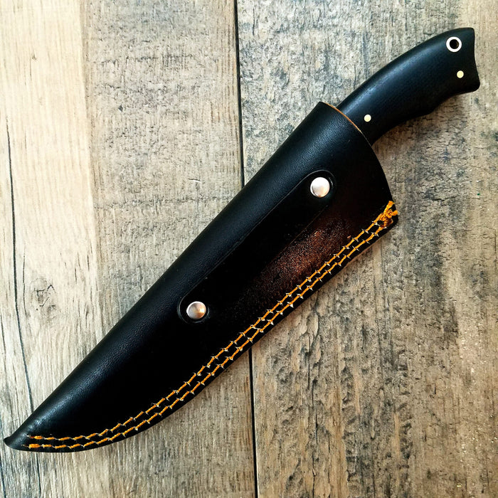 HTS-3 Sweeping Skinner Damascus // Handmade / Custom / Forged  / Curved Micarta Handle/ Survival Tool / Bushcraft / Field / Skinner - HomeTown Knives