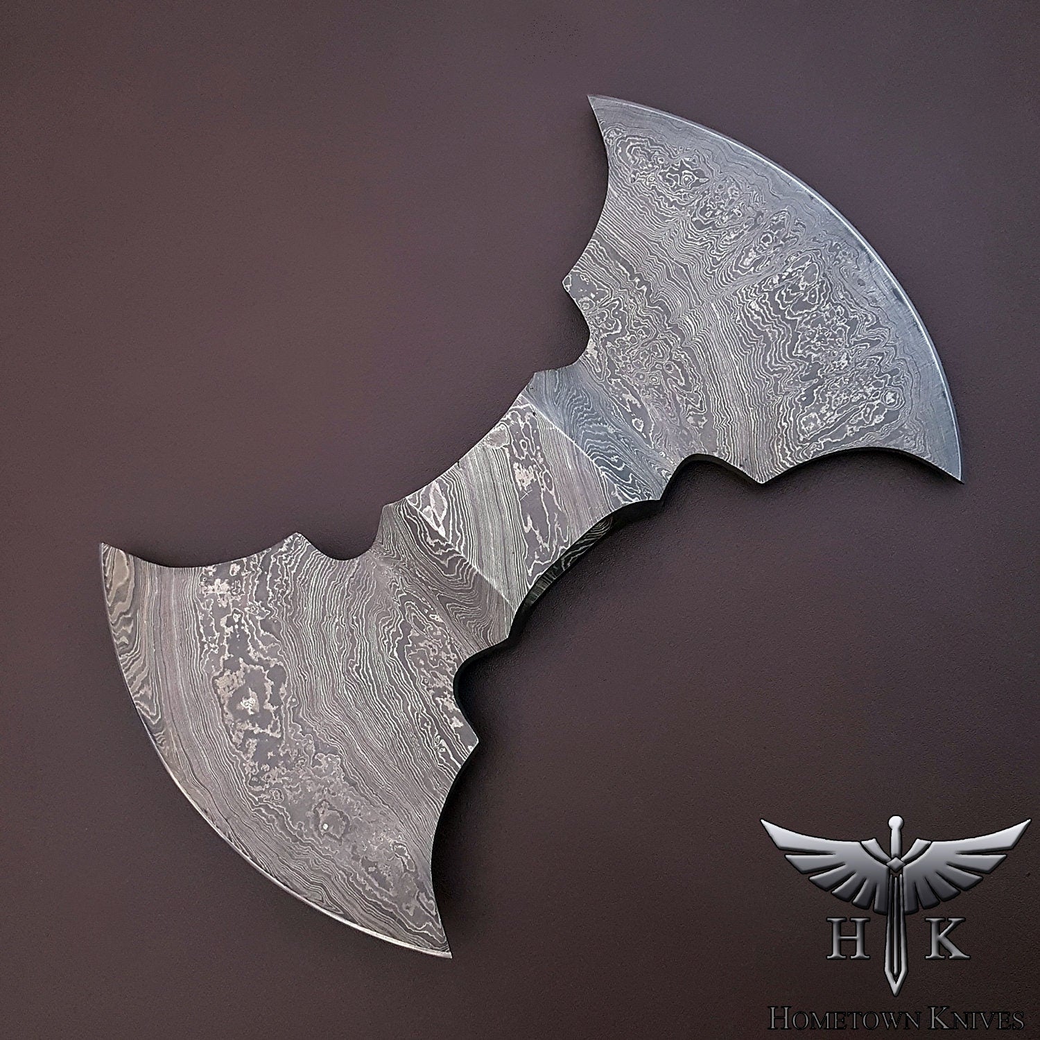 HTK2038 - Damascus Knife custom handmade Axe Hatchet double Head - HomeTown Knives