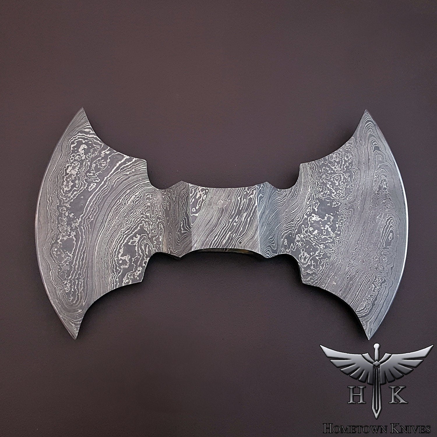 HTK2038 - Damascus Knife custom handmade Axe Hatchet double Head - HomeTown Knives