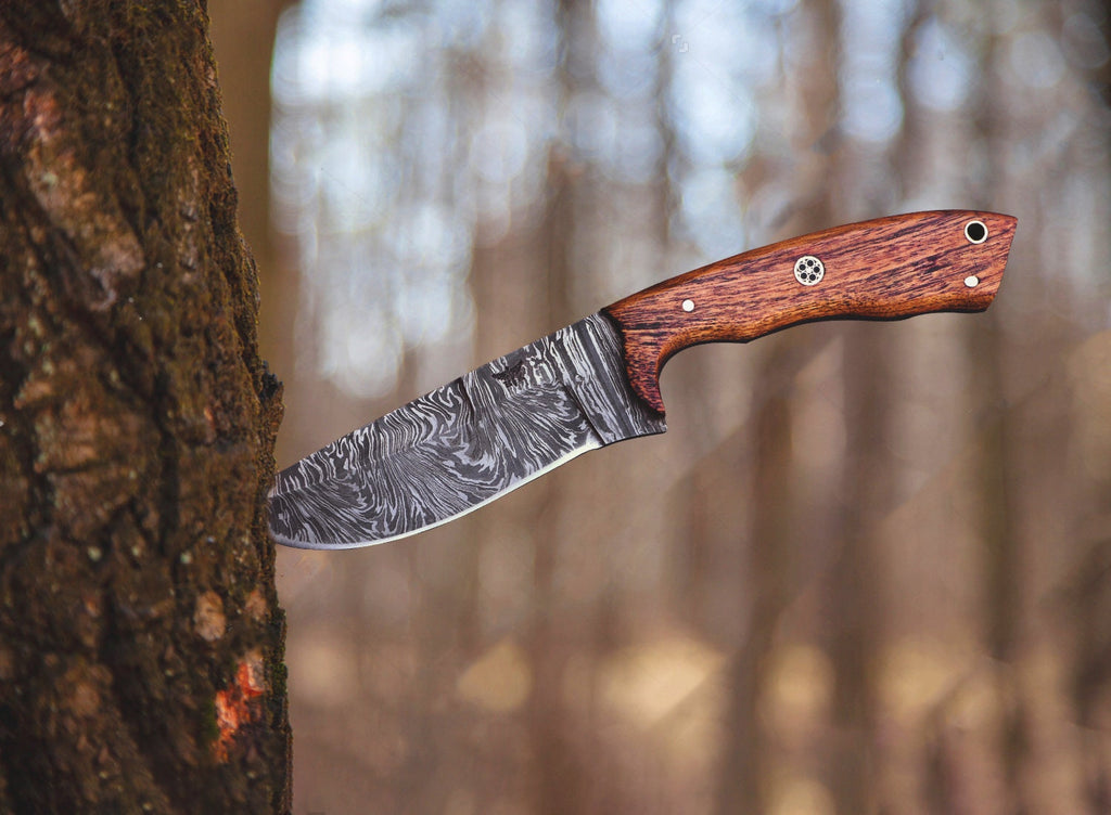 HomeTown Knives | HTS-3W Sweeping Skinner DAMASCUS | Camping | Hunting | Custom HAND Made