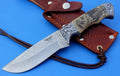 HTK-101 custom handmade Stainless Steel Skinner Knife / Scrimshaw On Camel bone Handle / Great quality