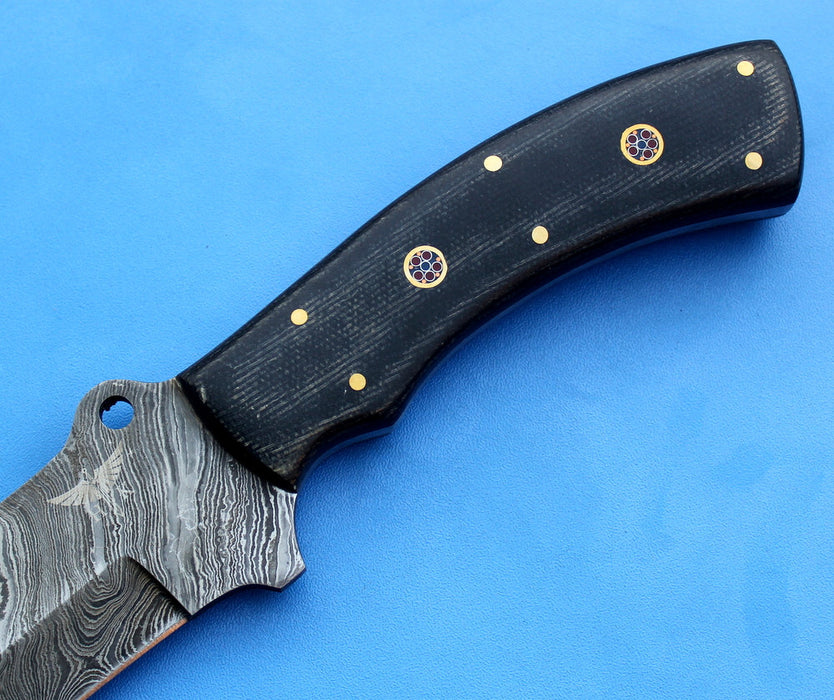 HT-16  Damascus Knife custom handmade Tracker / Micarta handle/ Camping / Survival - HomeTown Knives