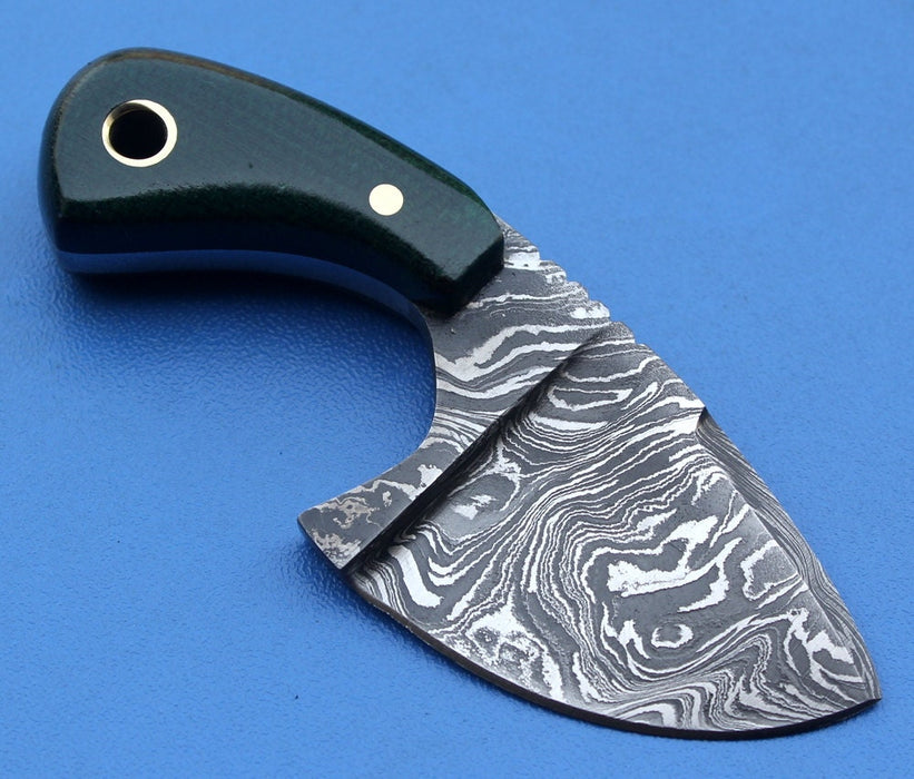 HT-37 custom handmade Damascus Skinner Knife / Micarta Handle / Fire Storm Pattern / Camping / Hunting