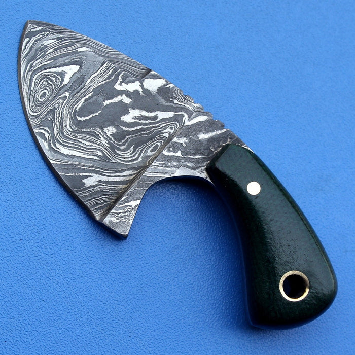 HT-37 custom handmade Damascus Skinner Knife / Micarta Handle / Fire Storm Pattern / Camping / Hunting