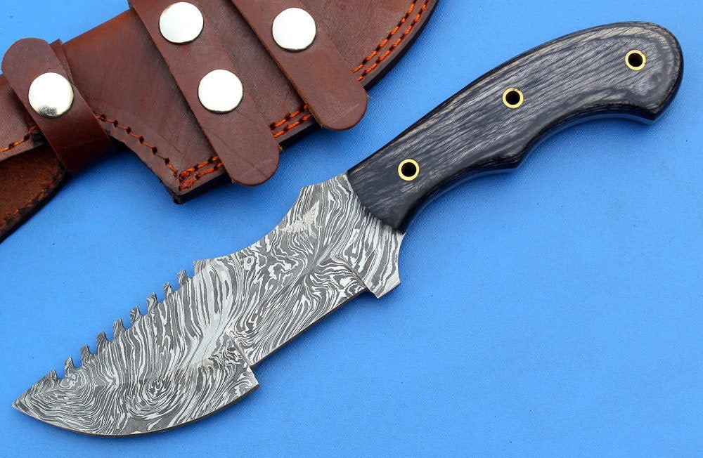 HT-47  Damascus Knife custom handmade Tracker /  Micarta handle