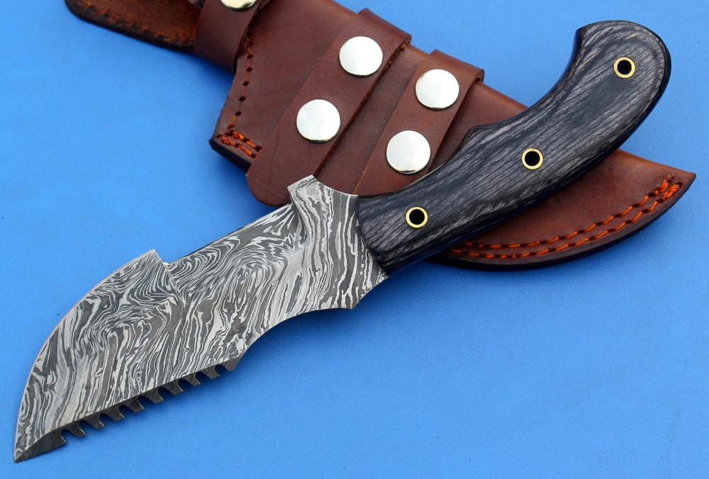 HT-47  Damascus Knife custom handmade Tracker /  Micarta handle