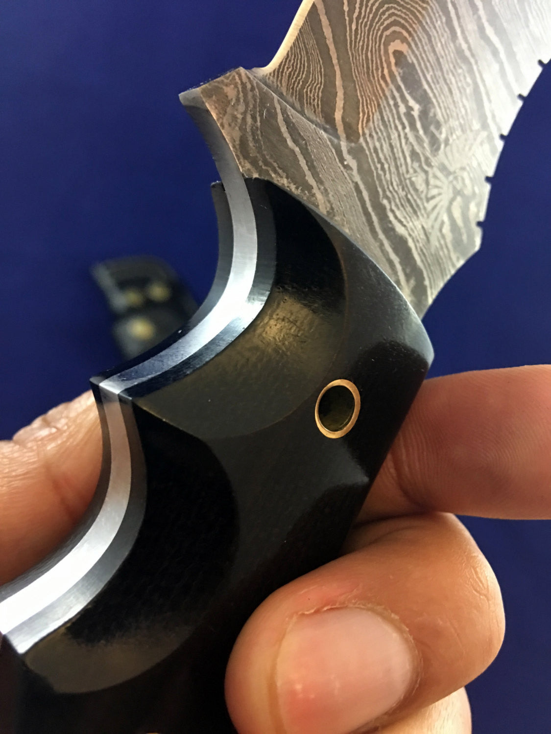 HTN 14 Damascus knife / Tracker / Hand Made / Custom / Forged Damascus / High Polished / Micarta handle/ Survival Tool / Bushcraft / Field - HomeTown Knives