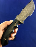 HTN 14 Damascus knife / Tracker / Hand Made / Custom / Forged Damascus / High Polished / Micarta handle/ Survival Tool / Bushcraft / Field - HomeTown Knives